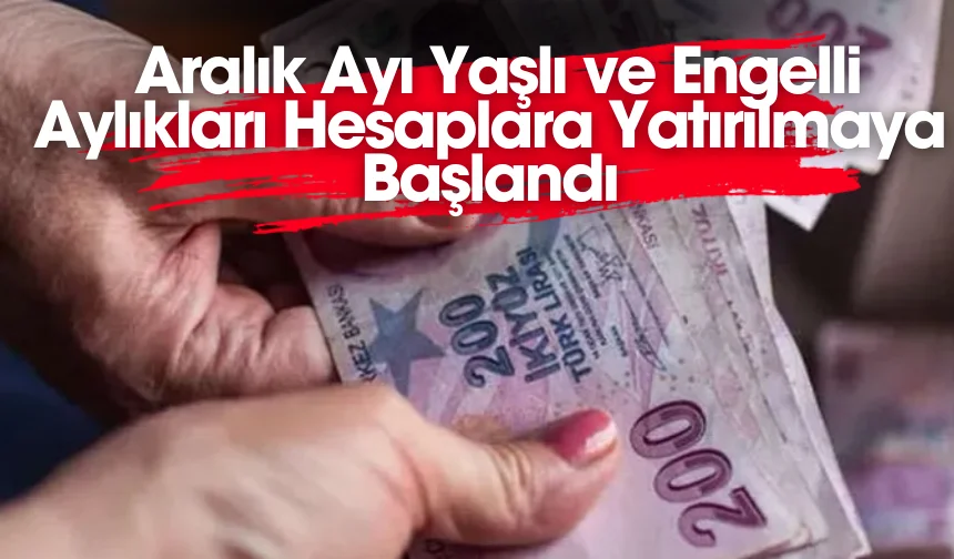Aralık Ayı Yaşlı ve Engelli Aylıkları Hesaplara Yatırılmaya Başlandı