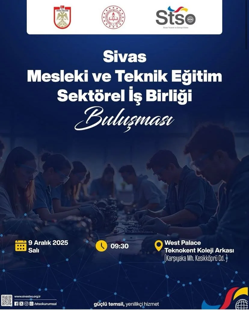 Sivas’ta “Mesleki ve Teknik Eğitim İş Birliği Buluşması” Başlıyor