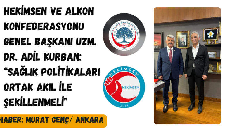 Hekimsen Ve Alkon Konfederasyonu Genel Başkanı Uzm. Dr. Adil Kurban: “Sağlık Politikaları Ortak Akıl İle Şekillenmeli”