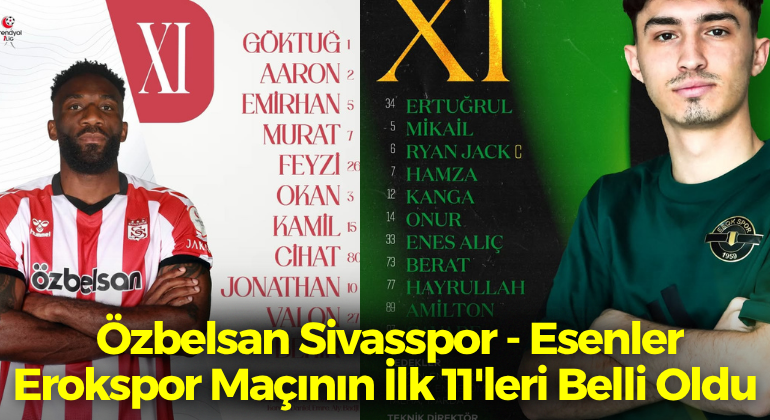 Özbelsan Sivasspor – Esenler Erokspor Maçının İlk 11’leri Belli Oldu